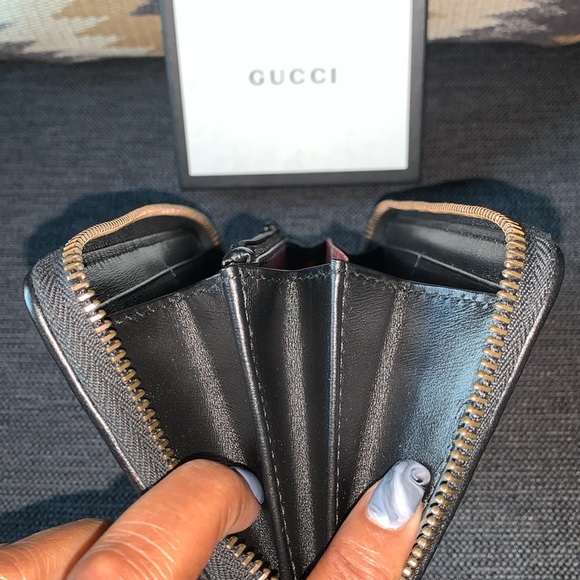 🖤❤️💚Gucci Quilted Leather Web GG Marmont Zip Around Wallet🖤❤️💚 - Picture 12 of 13
